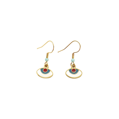 earrings steel gold eye2